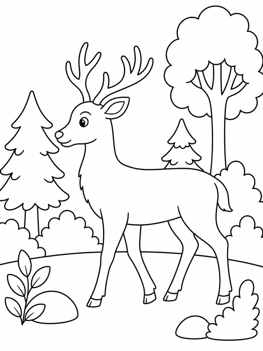 Coloriage cerf de profil