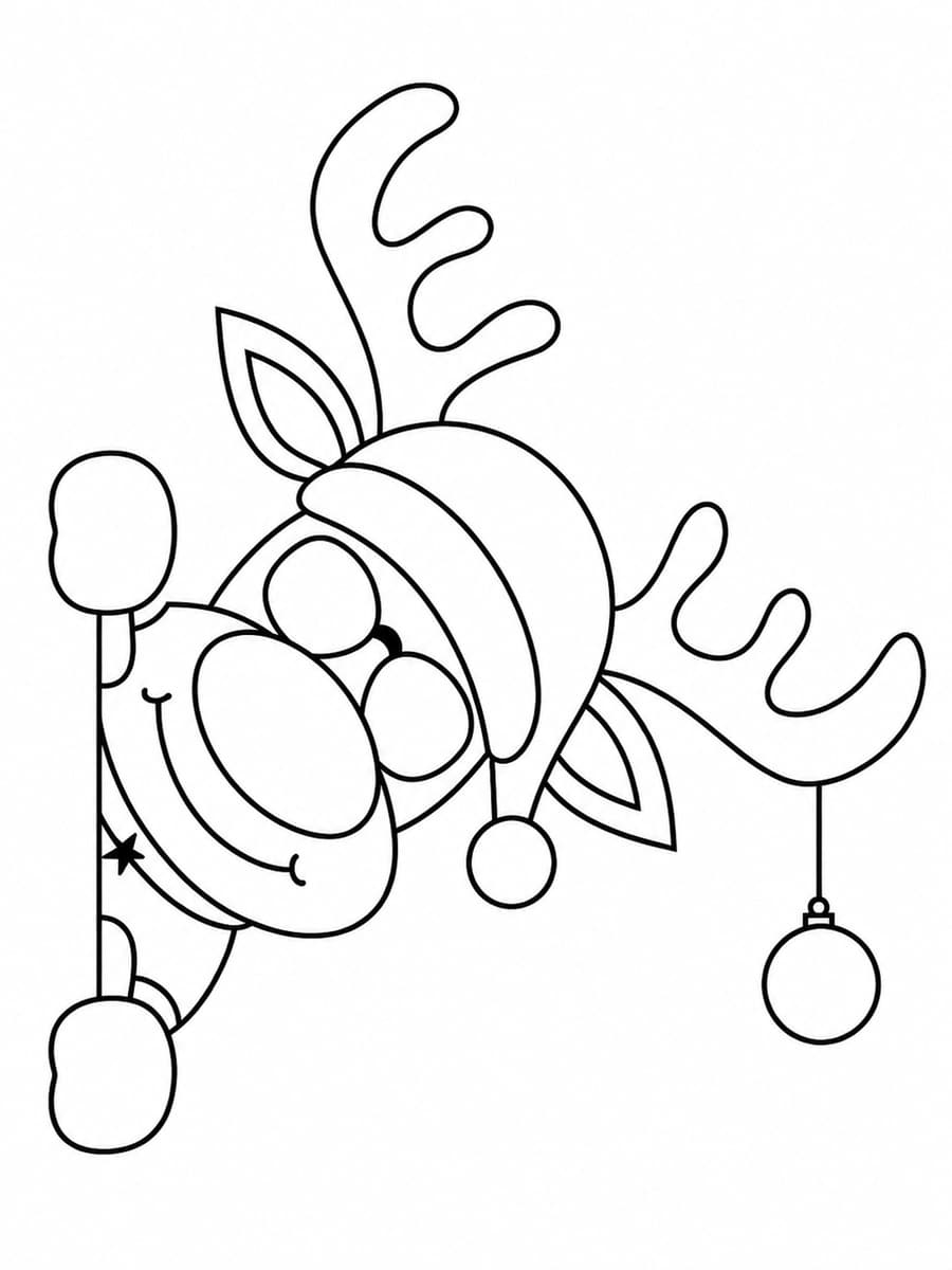 Coloriage cerf de Noël