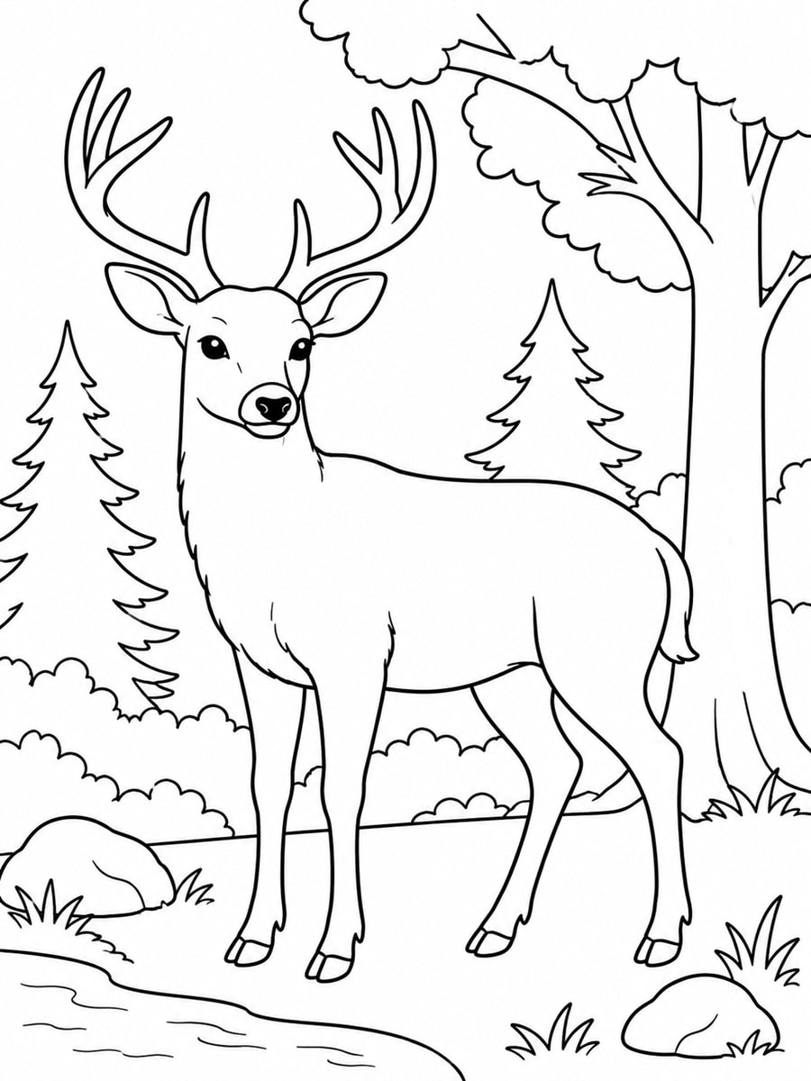 Coloriage cerf réaliste