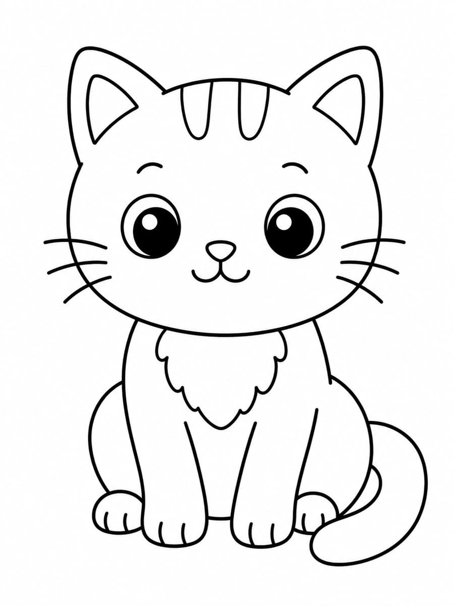 Coloriage chat assis