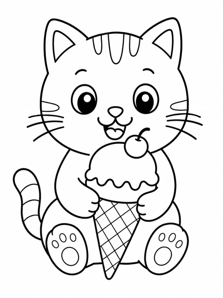 Coloriage chat glace