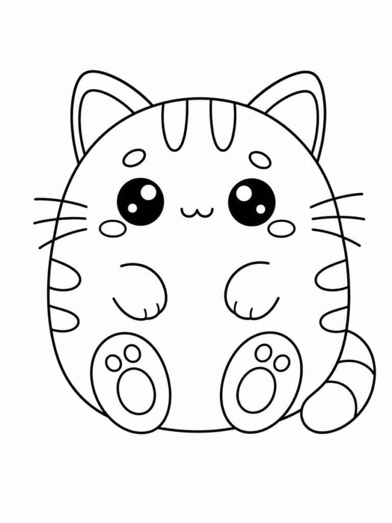 Chat manga Coloriage chat manga