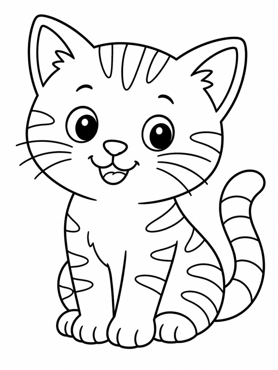 Coloriage chat mignon