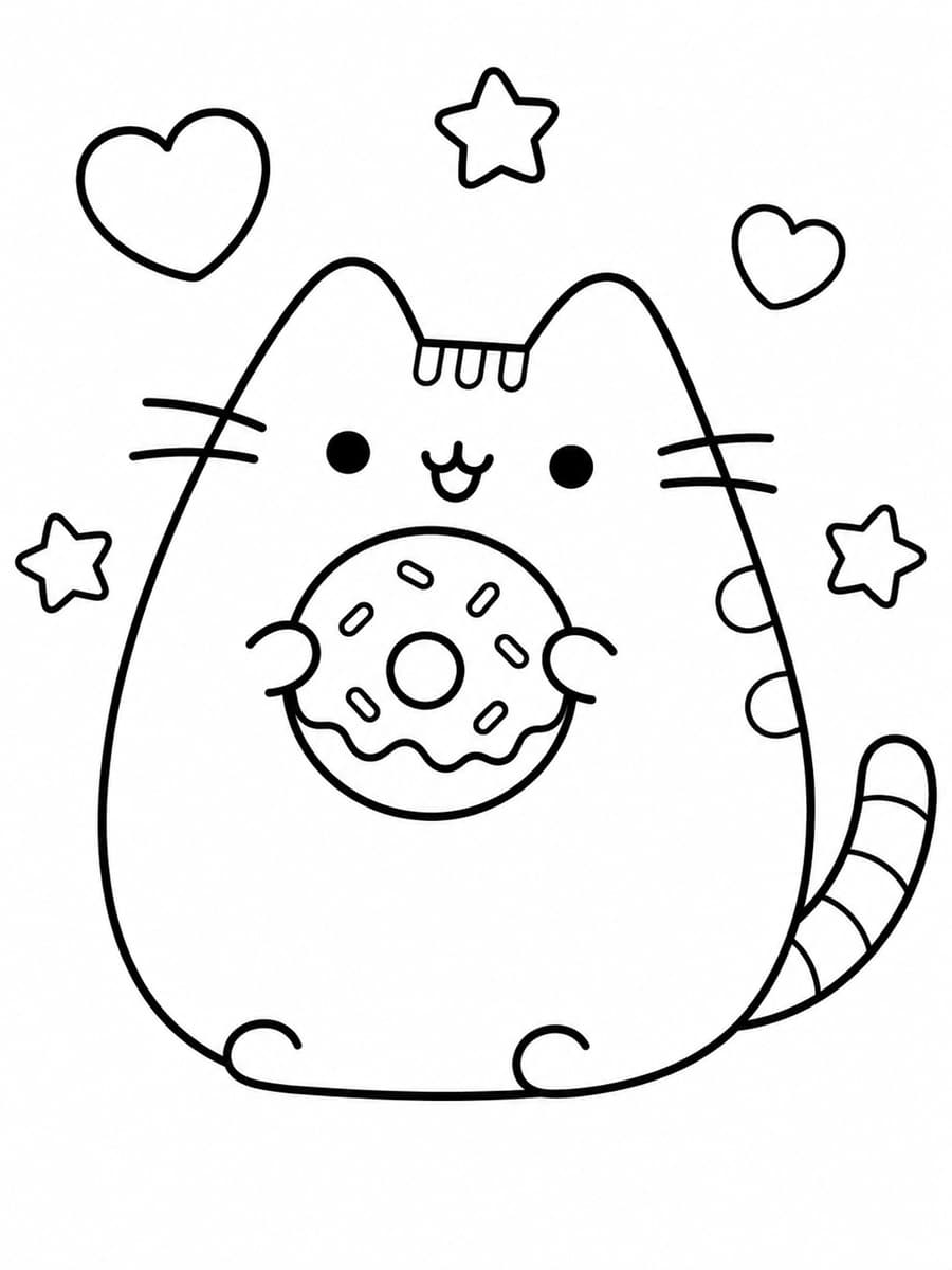 Coloriage chat Pusheen