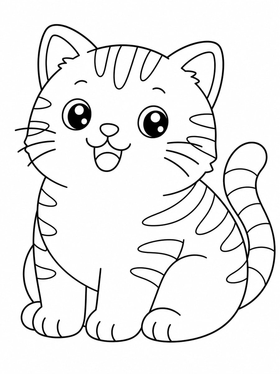 Coloriage chat tigré