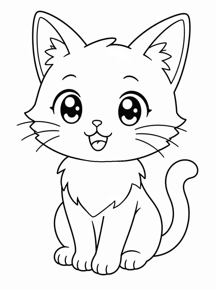 Coloriage chat trop mignon