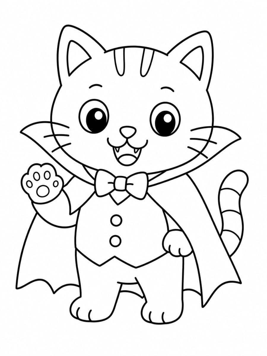 Coloriage chat vampire