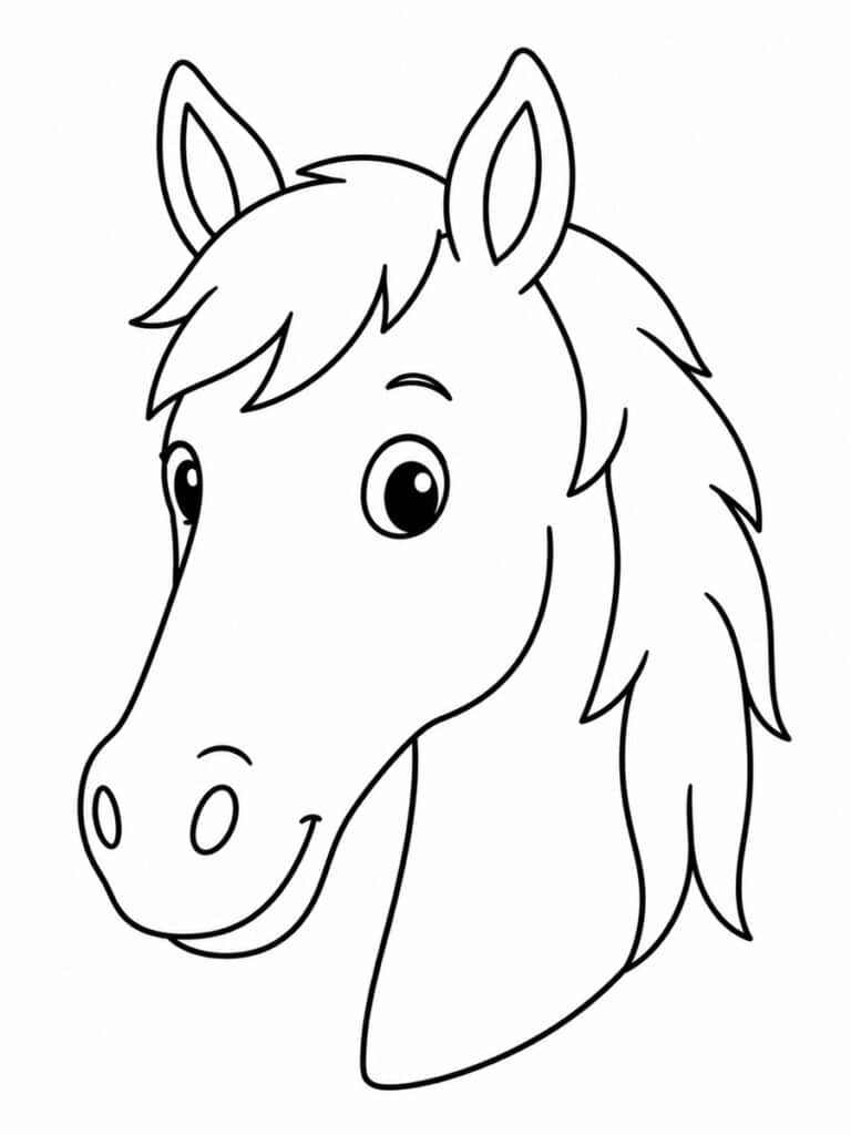 Cheval facile Coloriage cheval facile