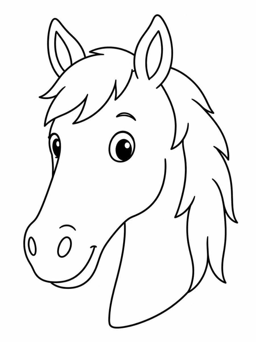 Coloriage cheval facile