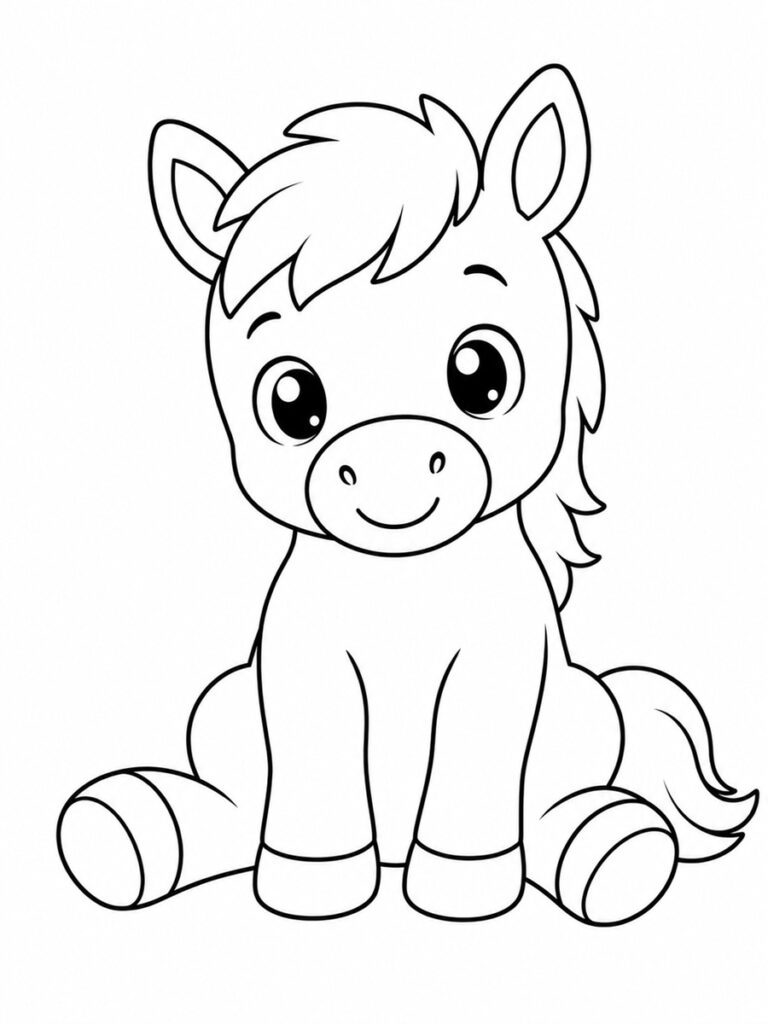 Coloriage cheval mignon