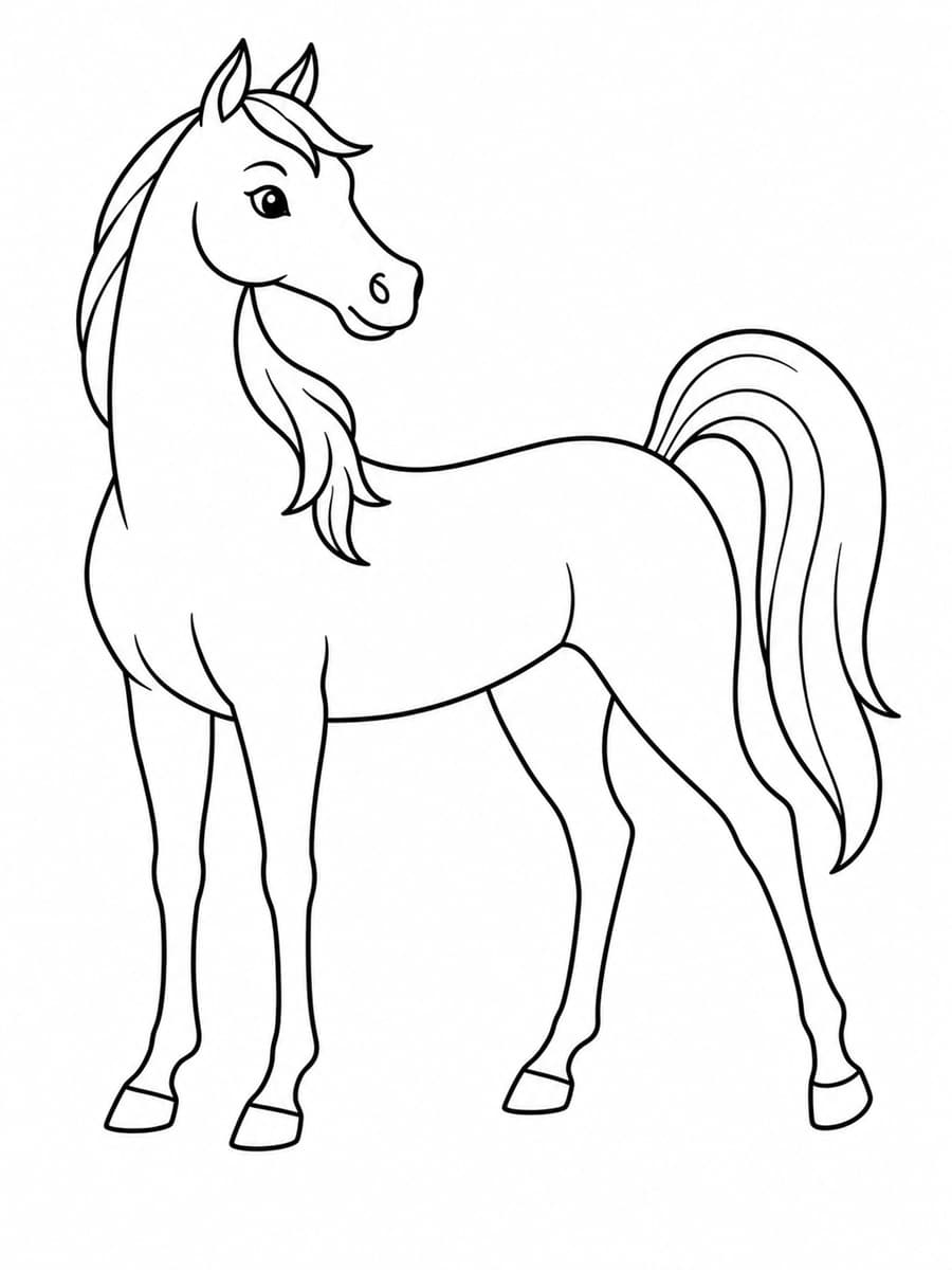 Coloriage cheval pur sang arabe