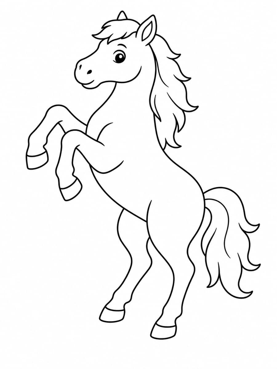 Coloriage cheval cabré