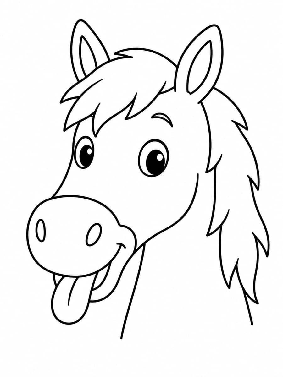 Coloriage cheval rigolo
