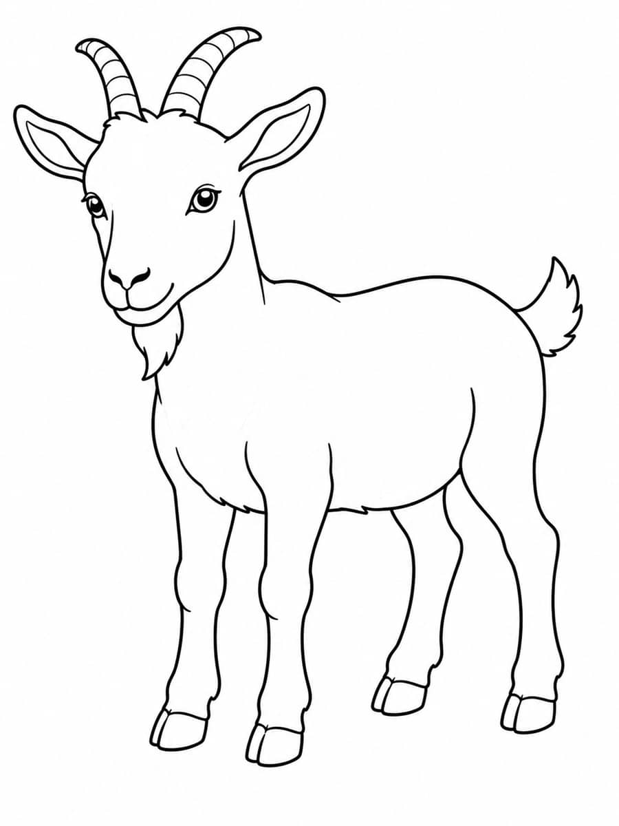 Coloriage chèvre réaliste