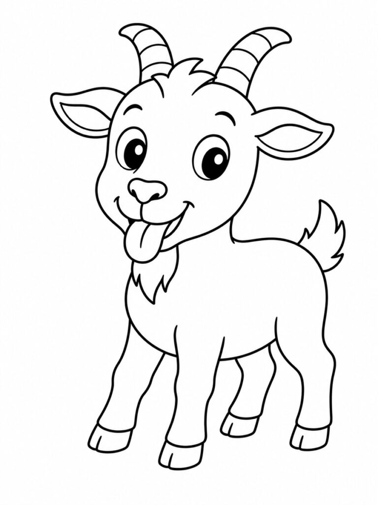 Coloriage chèvre rigolote