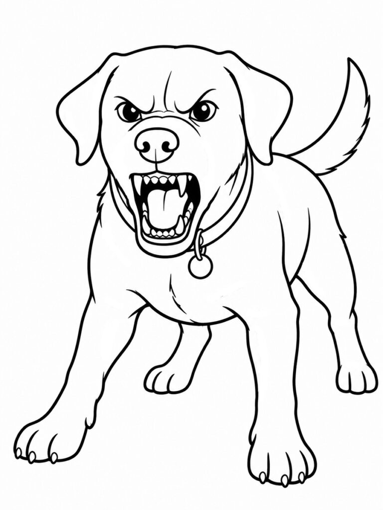 Chien agressif Coloriage chien agressif