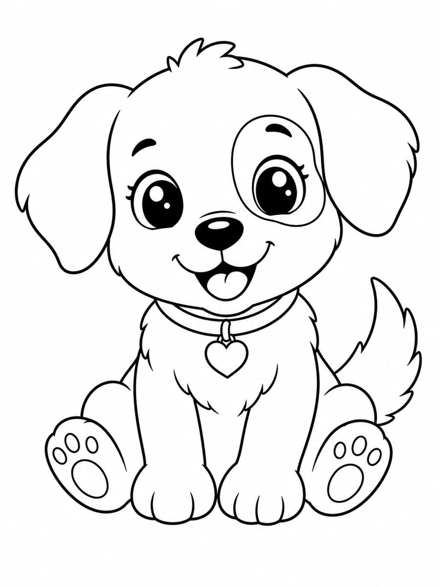 coloriage chien bébé