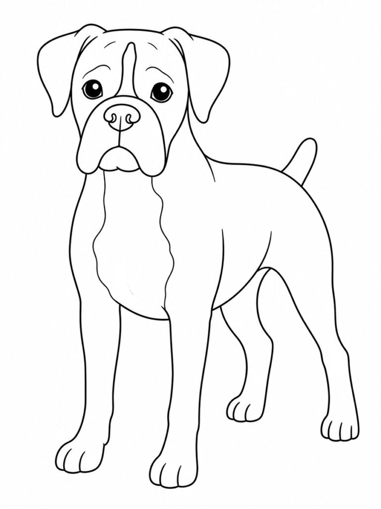 Boxer Coloriage chien boxer