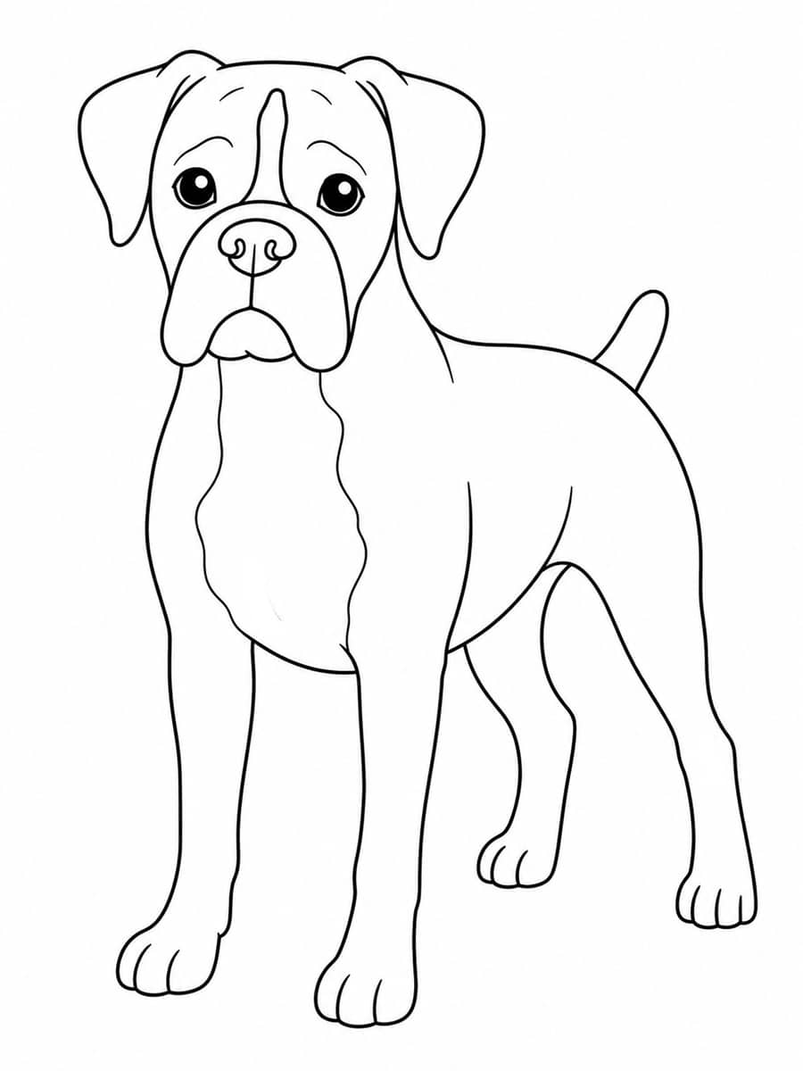 Coloriage chien boxer