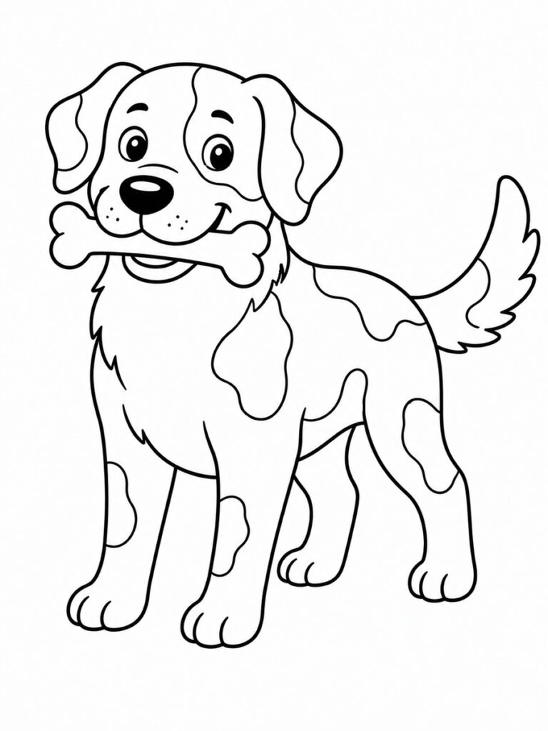 Coloriage chien os
