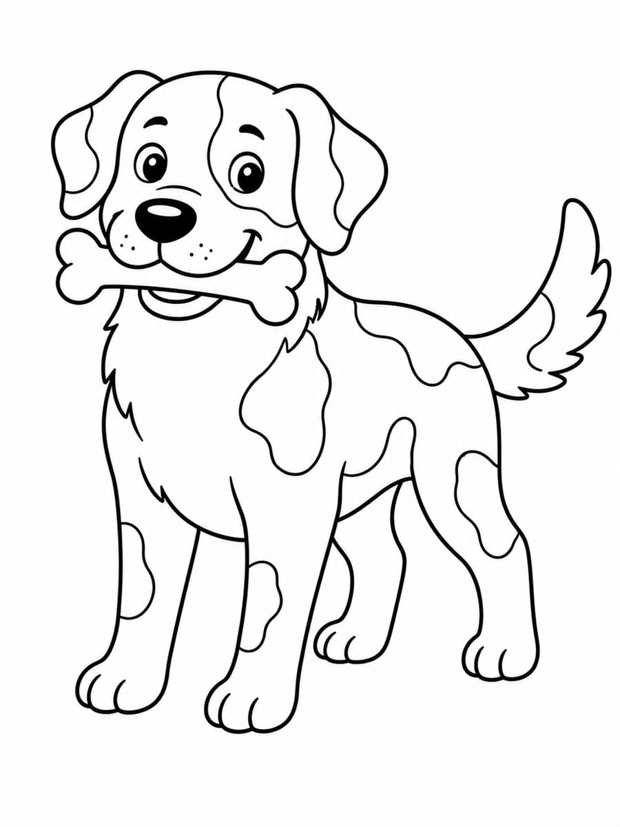 Coloriage chien os