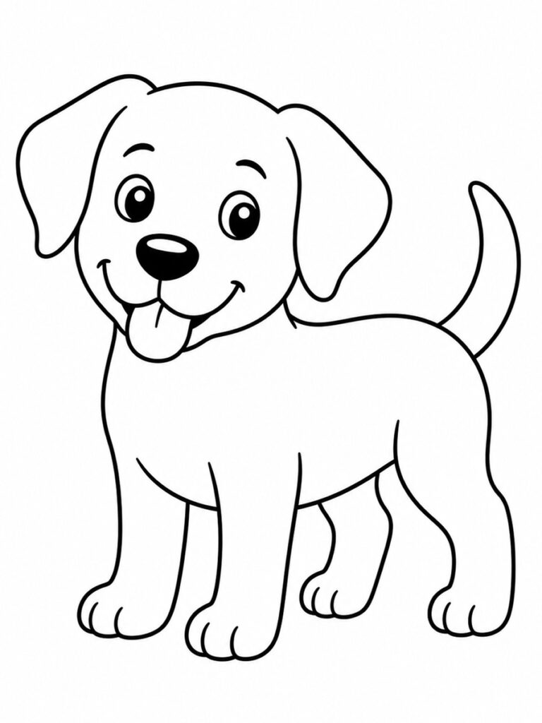 Chien facile Coloriage chien facile