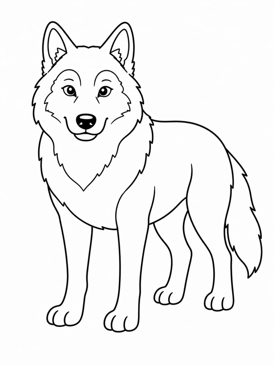 Coloriage chien loup
