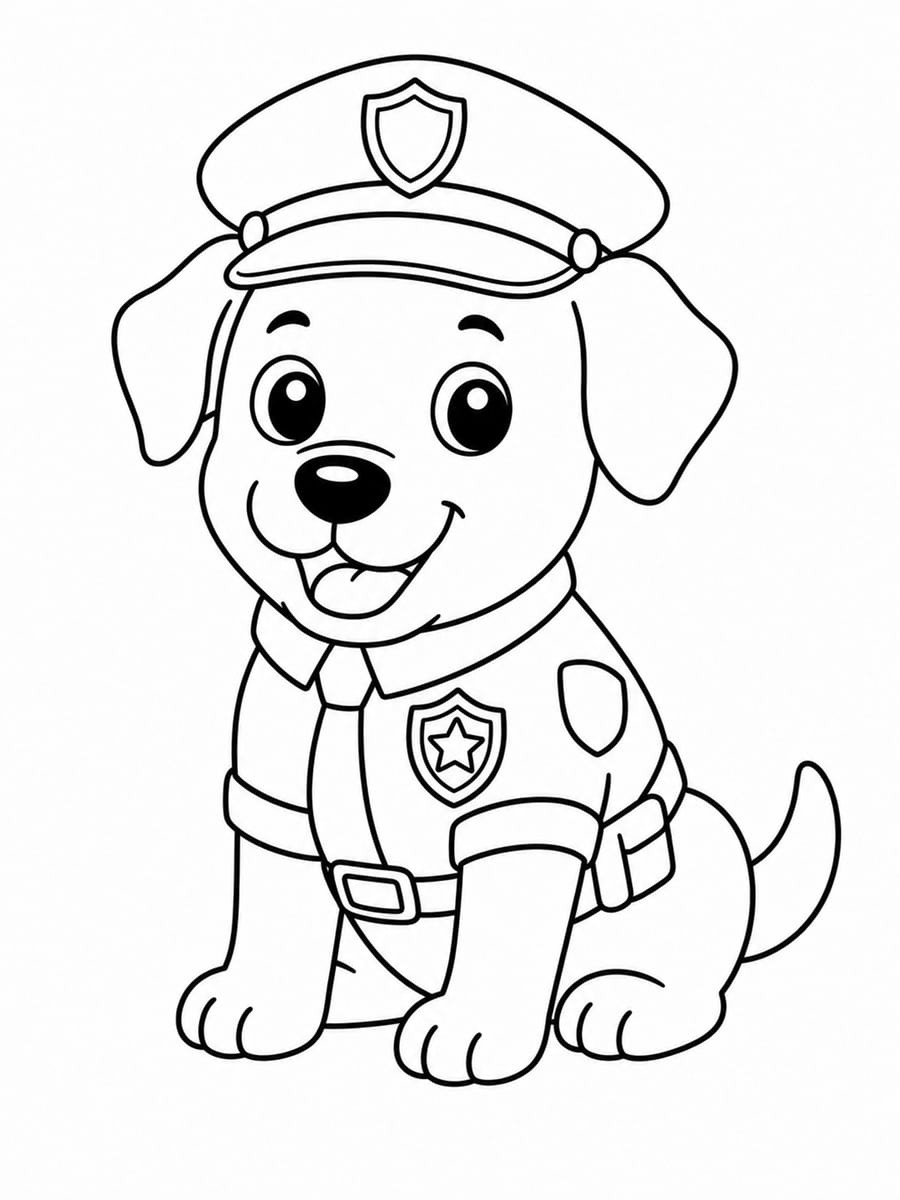 Coloriage chien policier