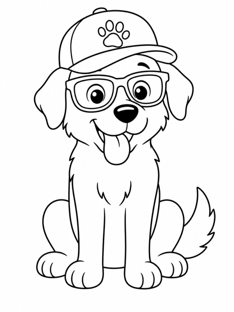 Chien rigolo Coloriage chien rigolo