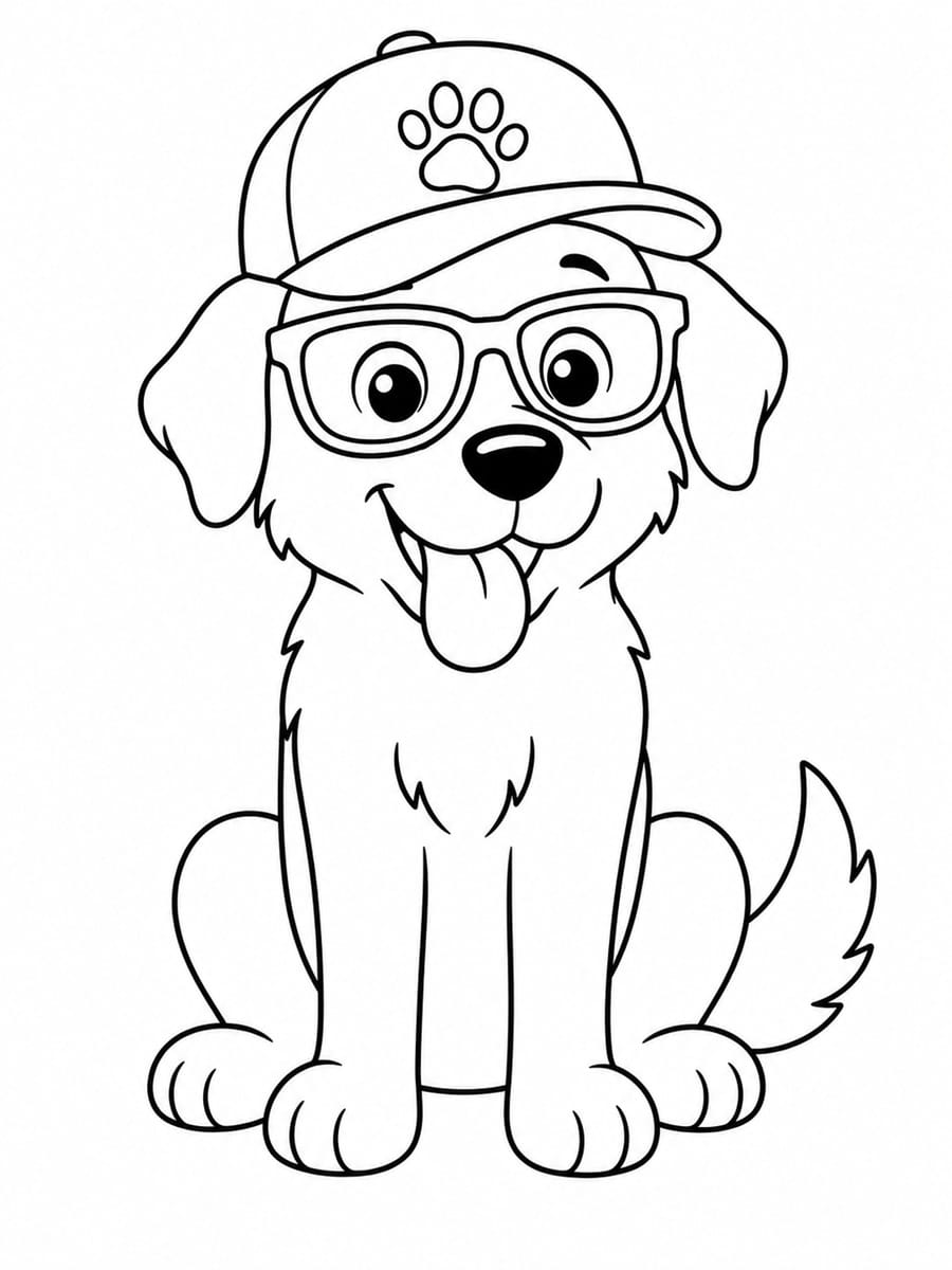 Coloriage chien rigolo