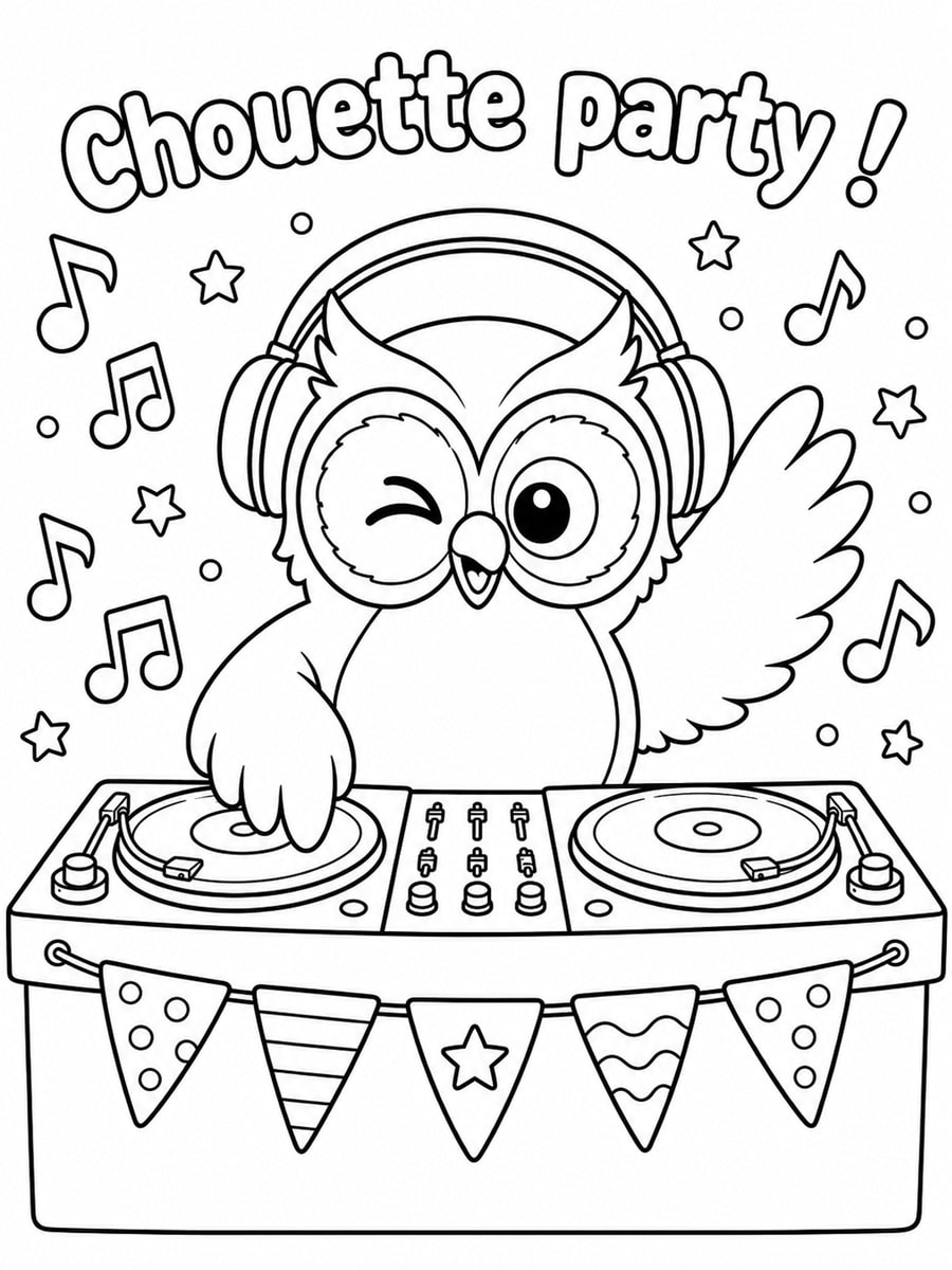 Coloriage chouette rigolote