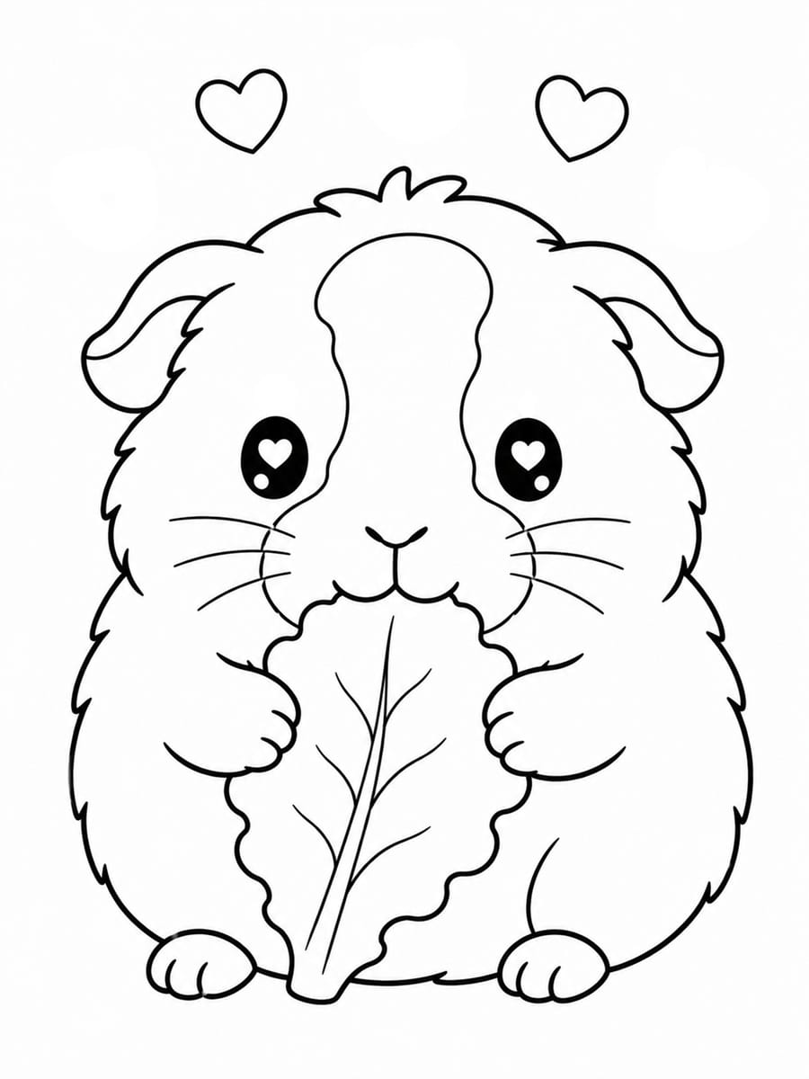 Coloriage cochon d'Inde kawaii