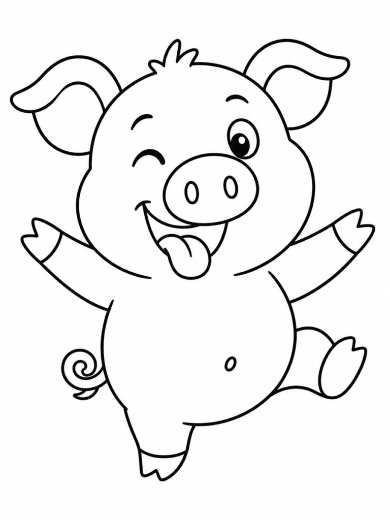 Coloriage cochon rigolo
