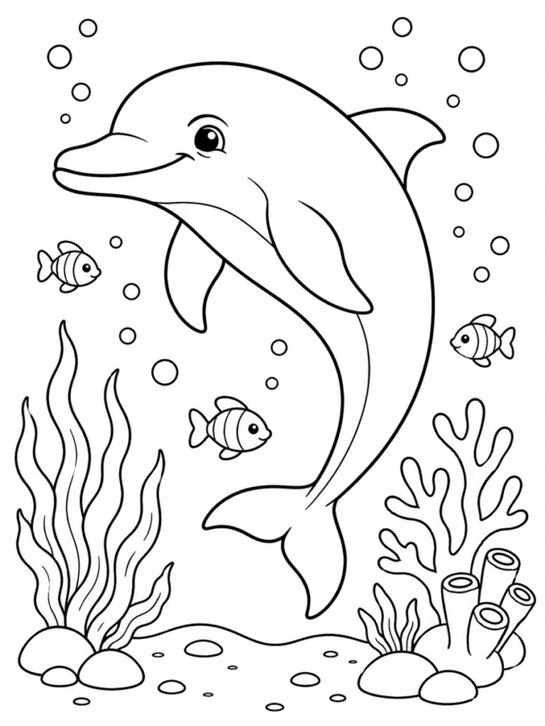 Dauphin réaliste Coloriage dauphin réaliste