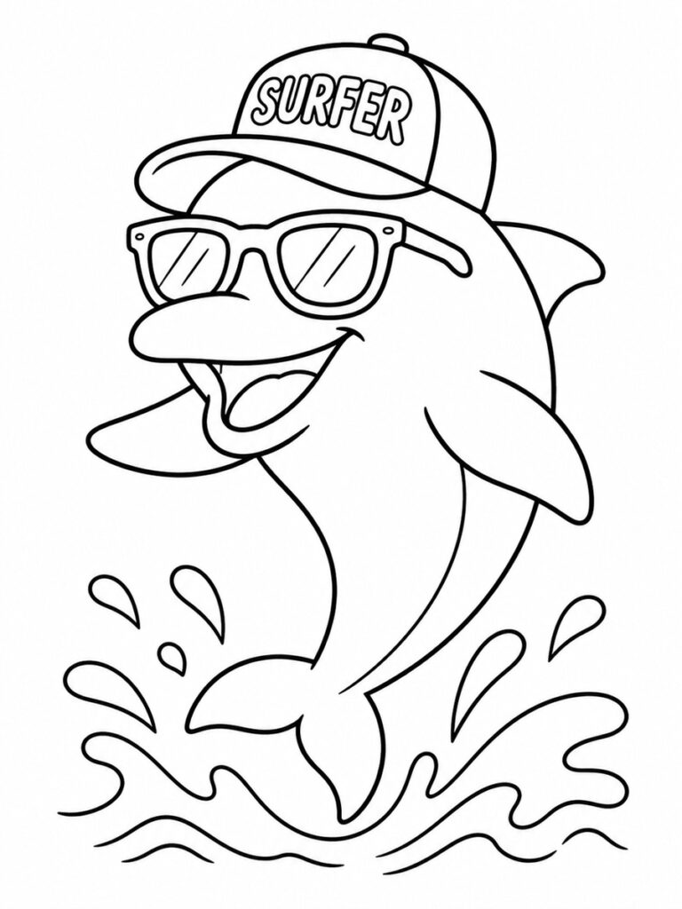 Dauphin rigolo Coloriage dauphin rigolo