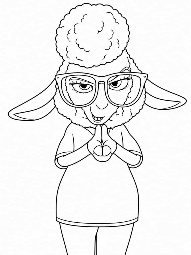 Coloriage Zootopie Dawn Bellwether