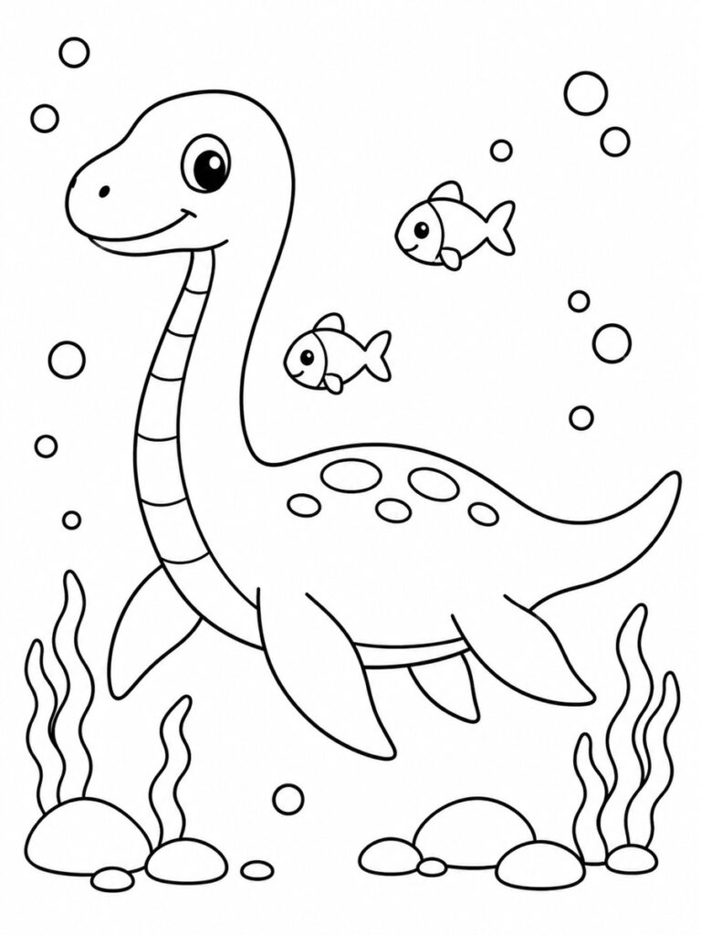 Dinosaure marin Coloriage dinosaure marin