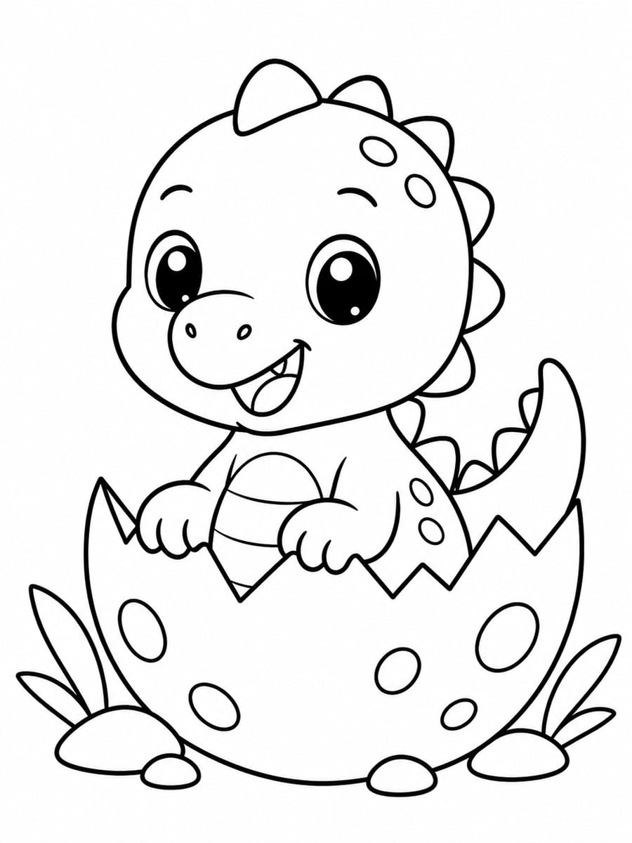 Coloriage dinosaure oeuf