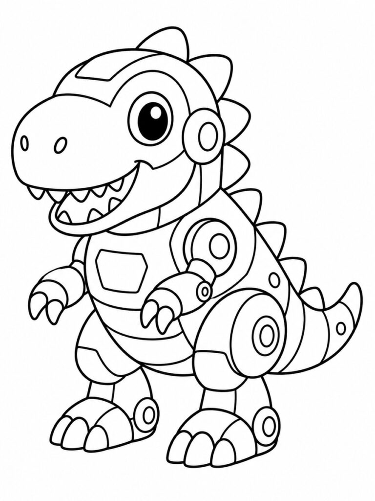 Coloriage dinosaure robot