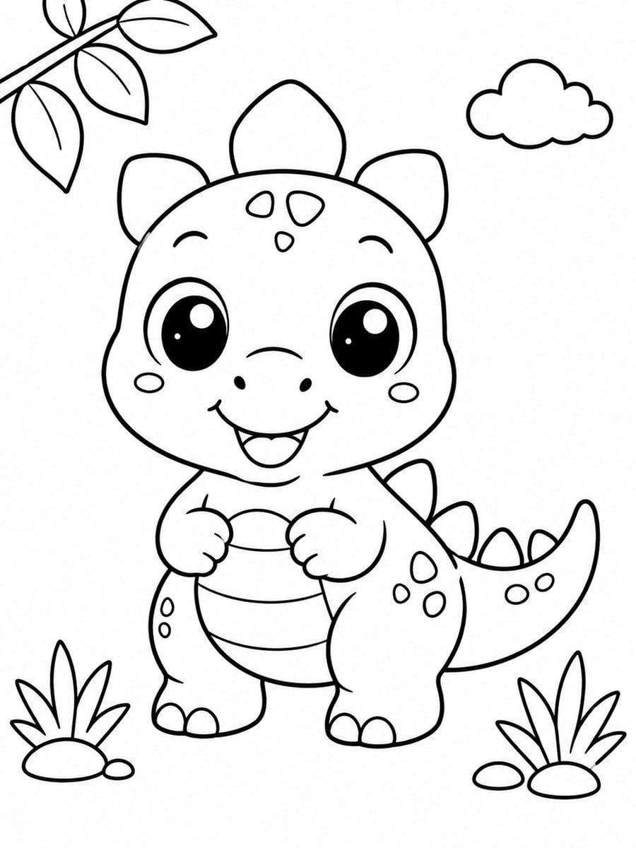 Coloriage dinosaure trop mignon