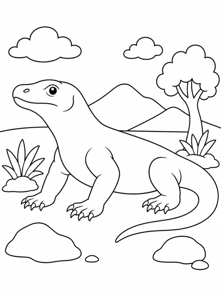 Coloriage dragon de Komodo