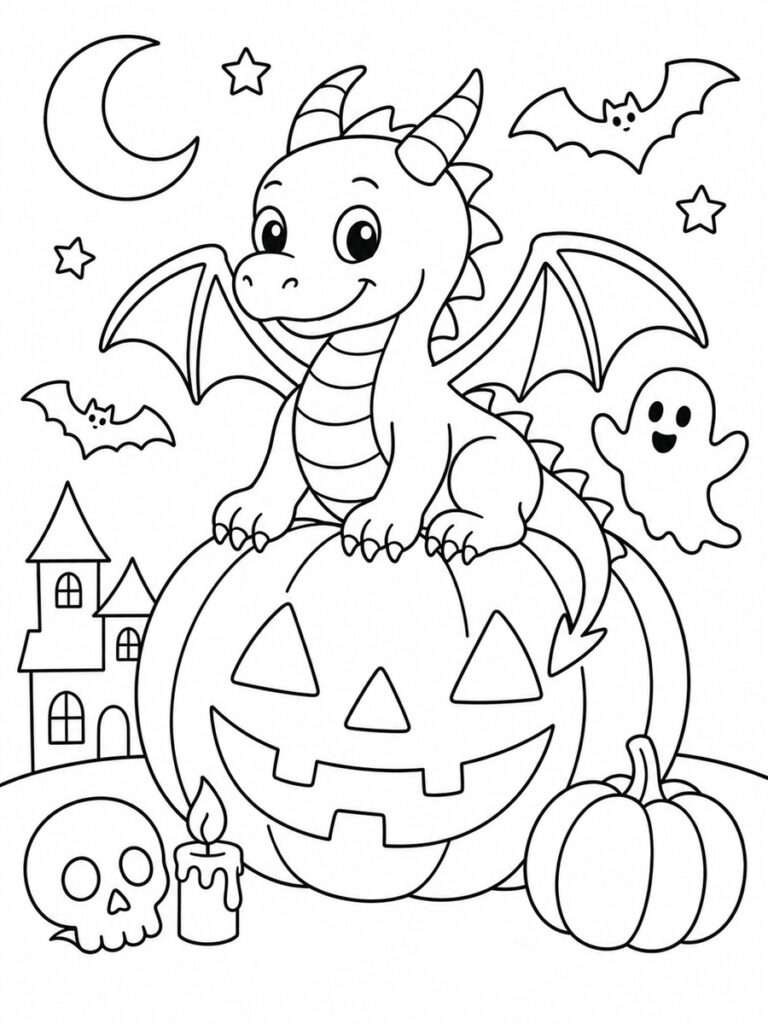 Dragon Halloween Coloriage dragon Halloween