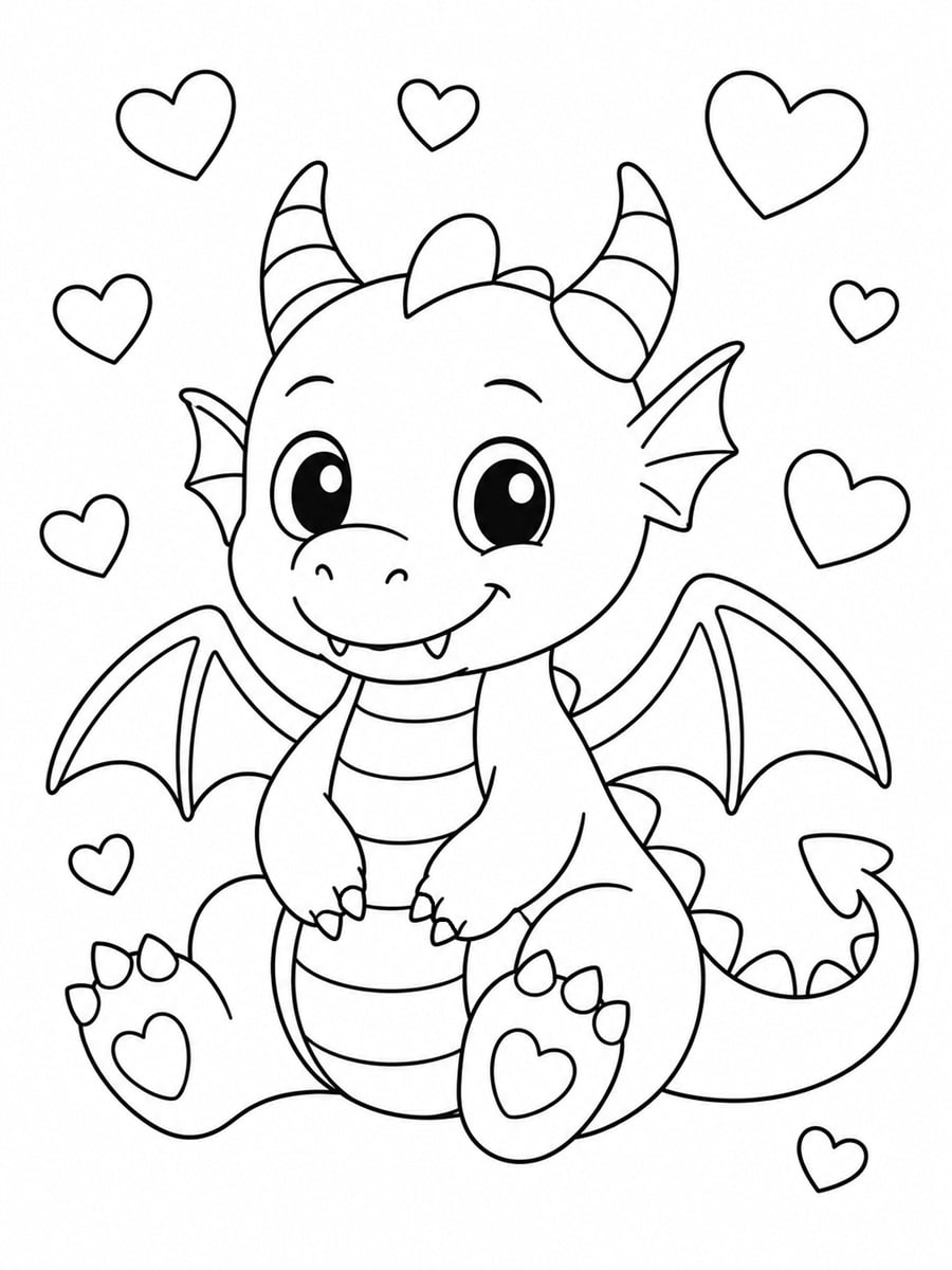 Coloriage dragon mignon
