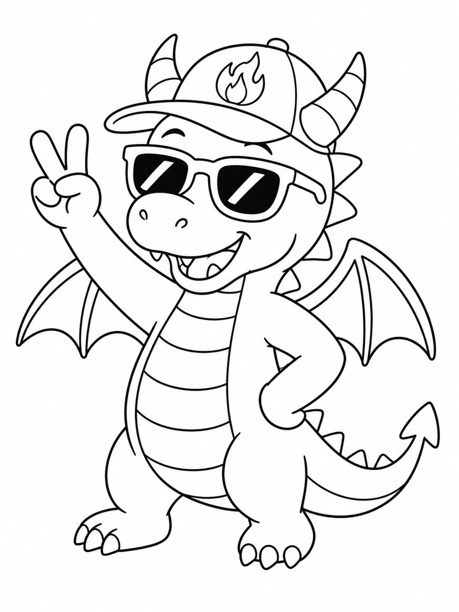 Coloriage dragon rigolo