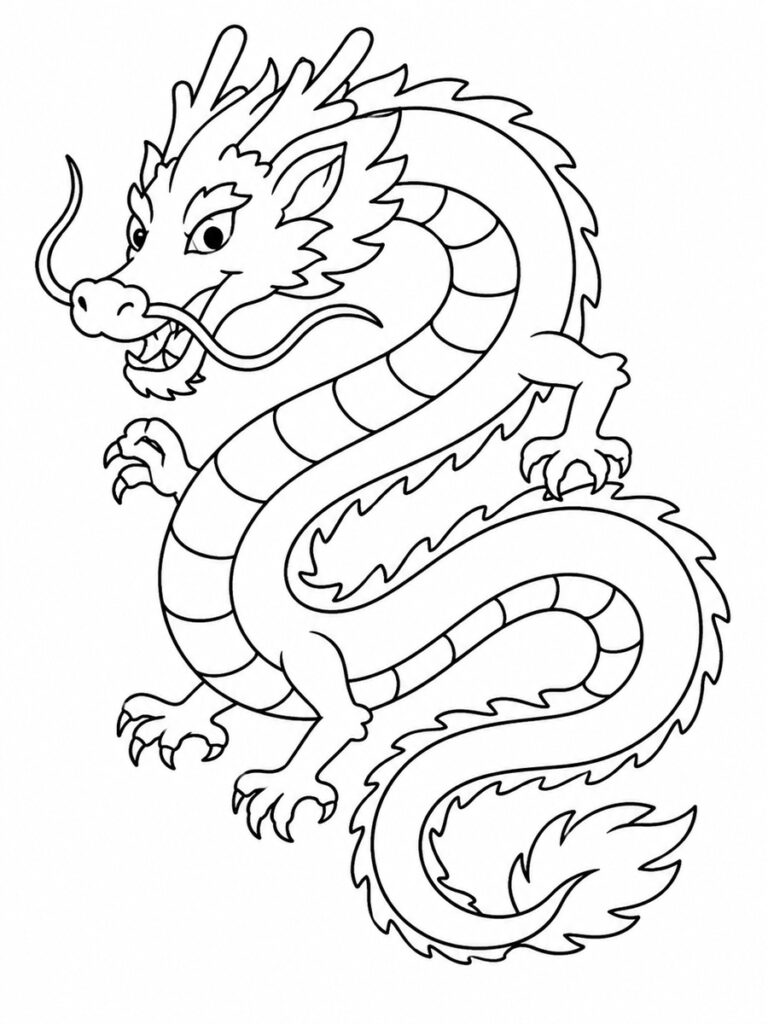 Coloriage dragon serpent