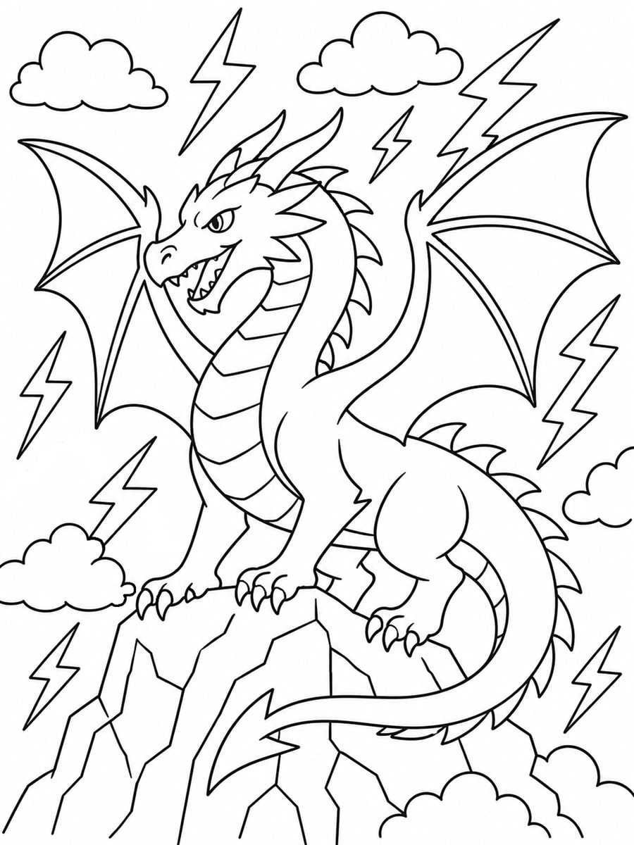 Coloriage dragon du tonnerre