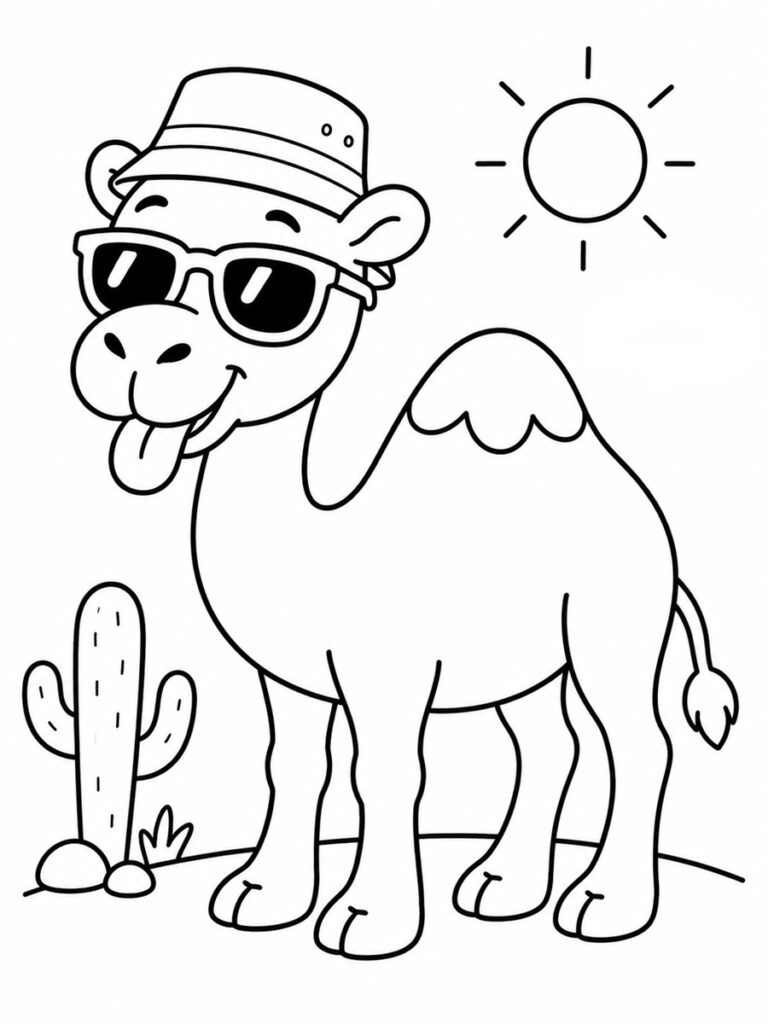 Dromadaire rigolo Coloriage dromadaire rigolo