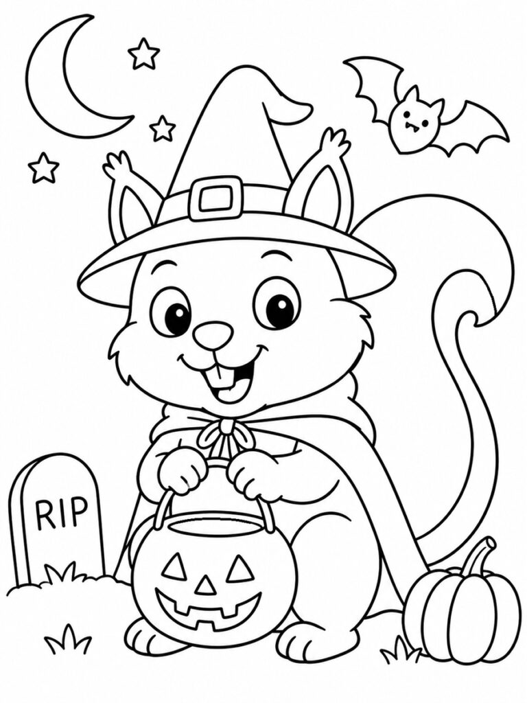 coloriage animaux halloween