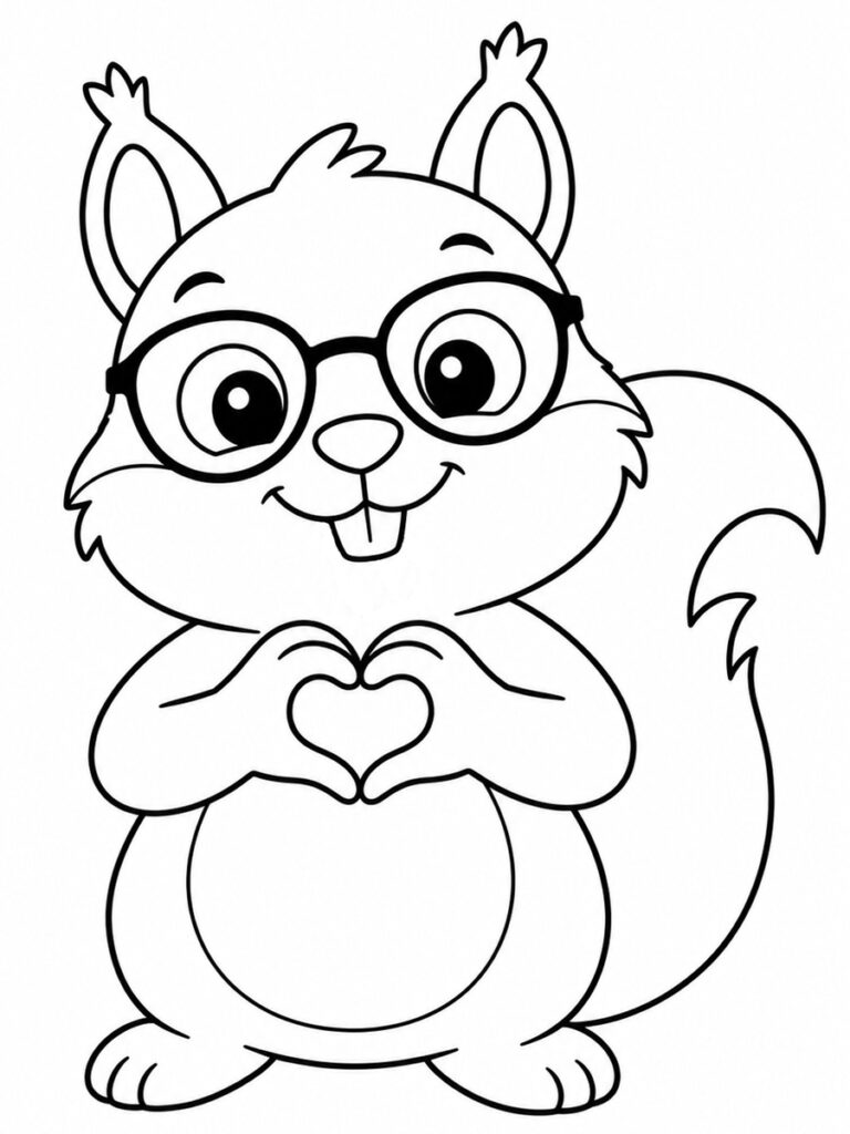 Écureuil rigolo Coloriage écureuil rigolo