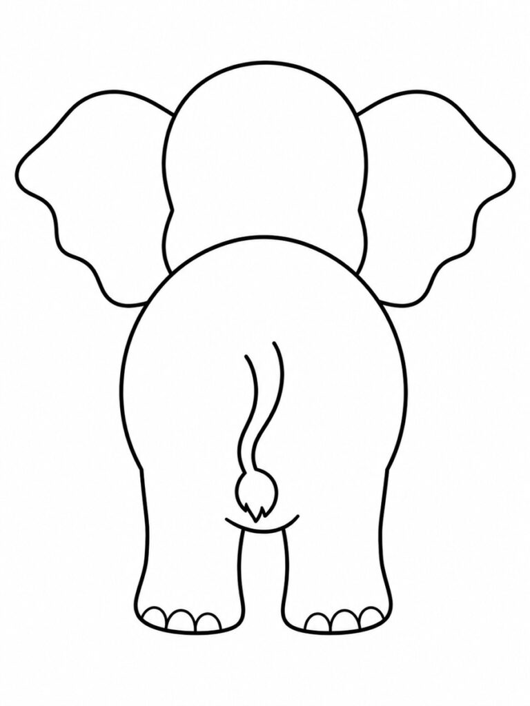 Éléphant de dos dessin éléphant de dos